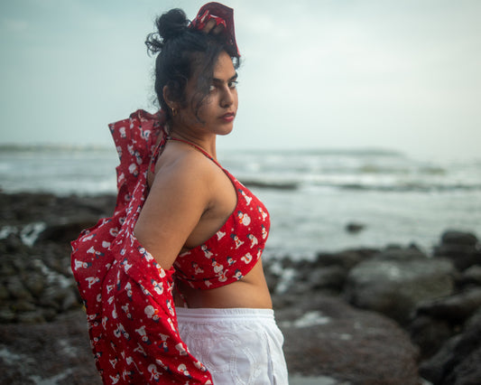 Christmas Print Women Shirt with Bralette Combo X REHA