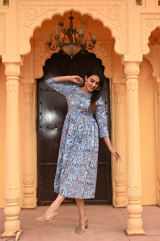 Hand Block Printed One  Piece Dress