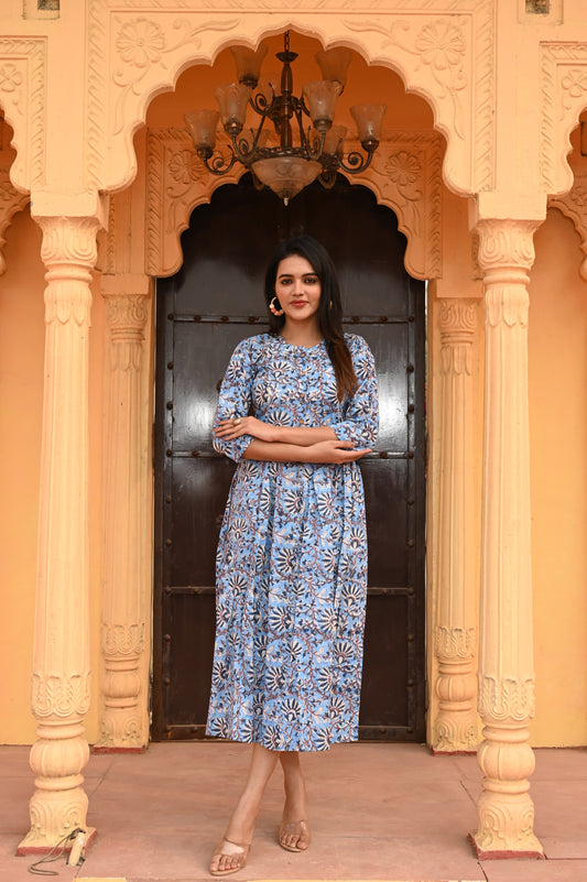 Hand Block Printed One  Piece Dress