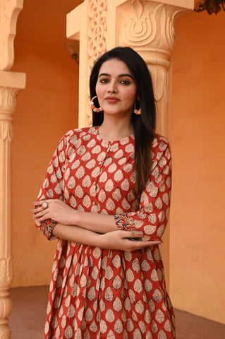 Hand Block Printed One  Piece Dress