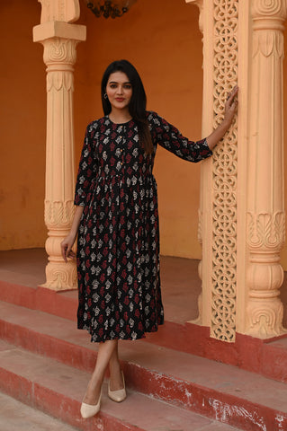 Hand Block Printed One  Piece Dress