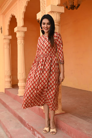 Hand Block Printed One  Piece Dress