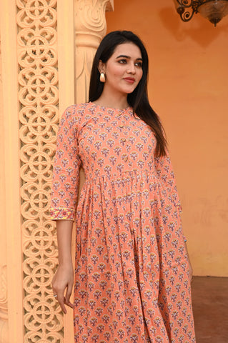 Hand Block Printed One  Piece Dress