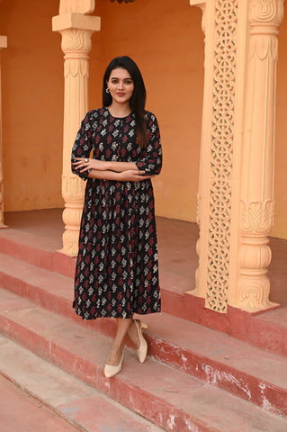 Hand Block Printed One  Piece Dress