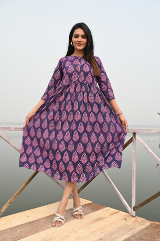 Hand Block Printed One  Piece Dresss