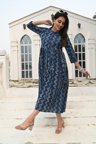 Hand Block Printed One  Piece Dress