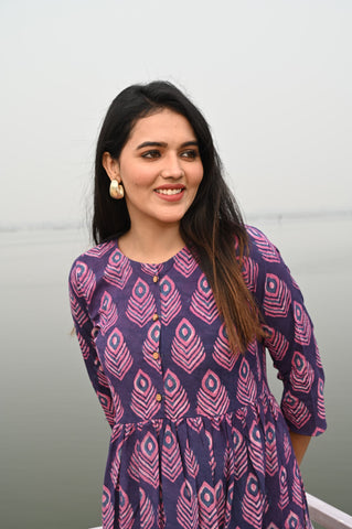 Hand Block Printed One  Piece Dresss