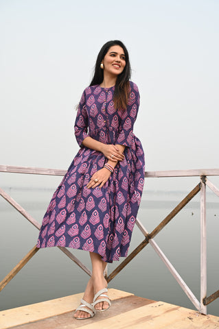 Hand Block Printed One  Piece Dresss