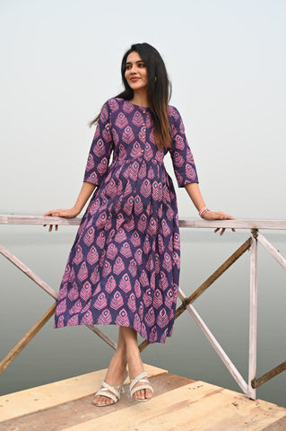 Hand Block Printed One  Piece Dresss