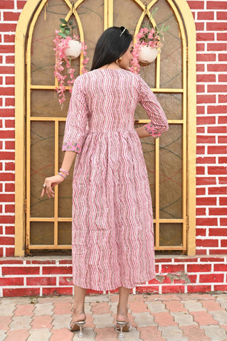 Hand Block Printed One  Piece Dress