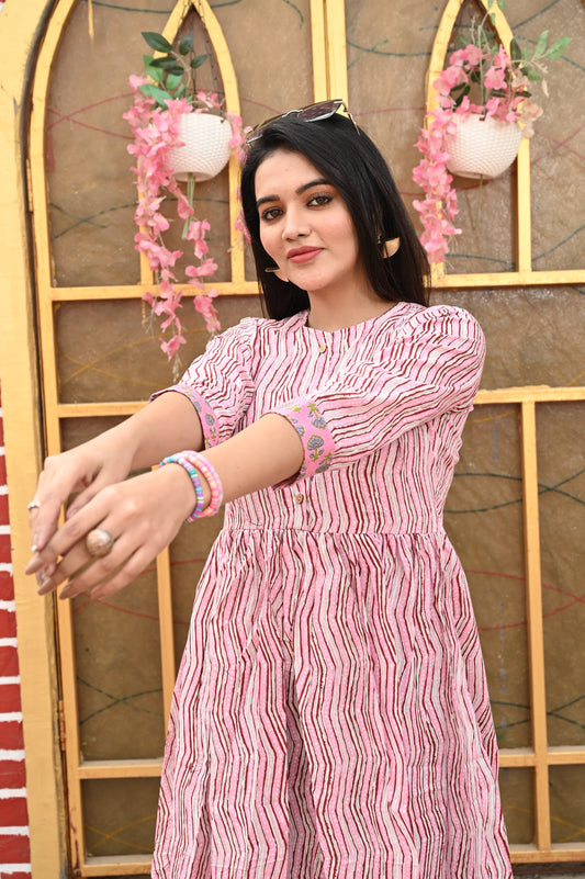 Hand Block Printed One  Piece Dress