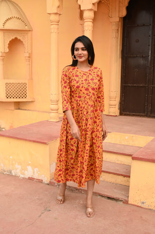 Hand Block Printed One  Piece Dress