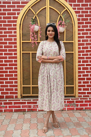 Hand Block Printed One  Piece Dress