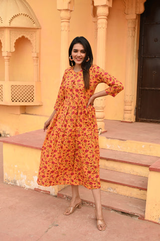 Hand Block Printed One  Piece Dress