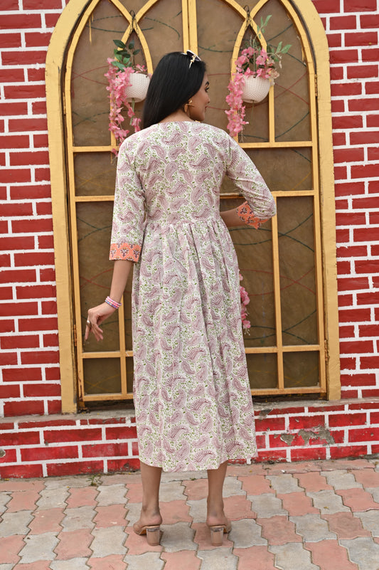 Hand Block Printed One  Piece Dress