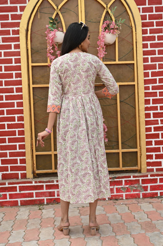 Hand Block Printed One  Piece Dress