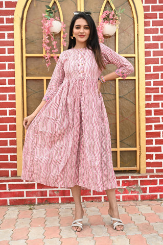 Hand Block Printed One  Piece Dress