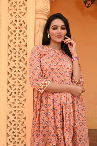 Hand Block Printed One  Piece Dress