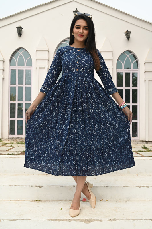 Hand Block Printed One  Piece Dress