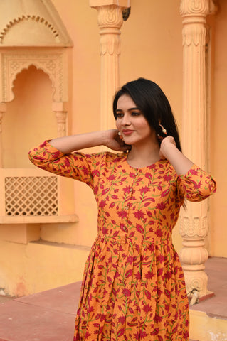 Hand Block Printed One  Piece Dress