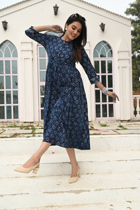 Hand Block Printed One  Piece Dress