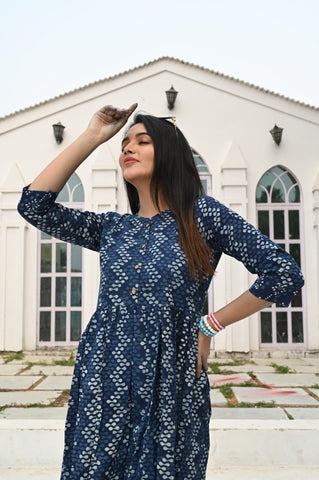 Hand Block Printed One  Piece Dress