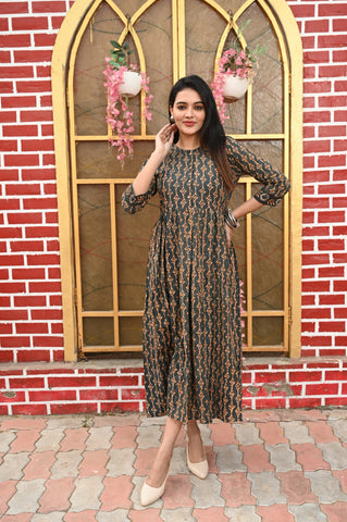Hand Block Printed One  Piece Dress