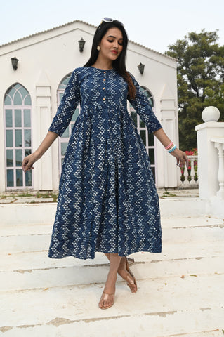 Hand Block Printed One  Piece Dress