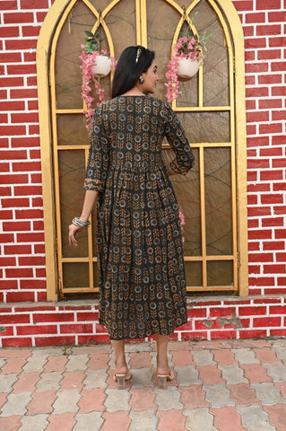 Hand Block Printed One  Piece Dress
