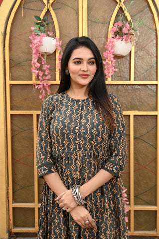 Hand Block Printed One  Piece Dress