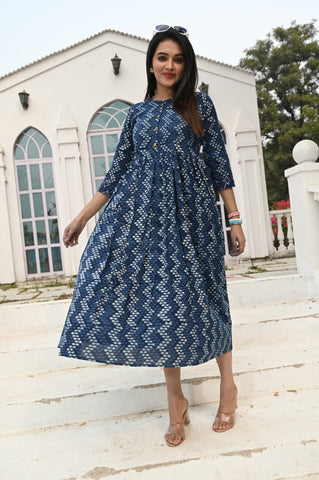 Hand Block Printed One  Piece Dress