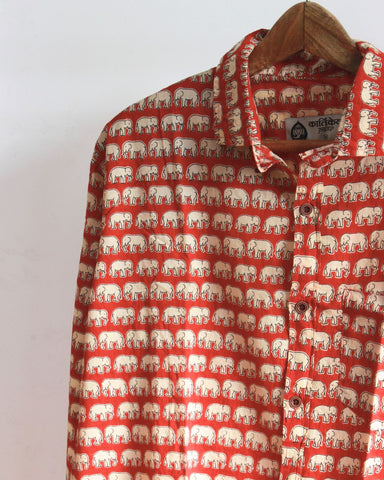 Elephant Print Shirt in Red