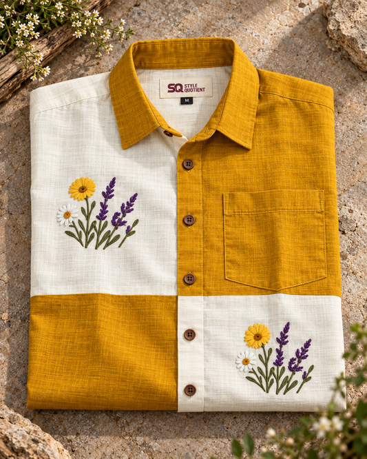 Men Embroidered Weekend Shirt Relaxed Fit Half Sleeve - SQ