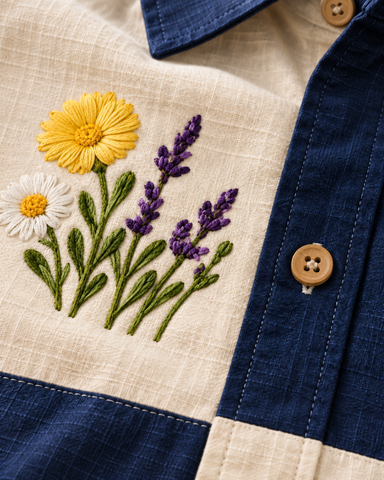 Men Embroidered Weekend Shirt Relaxed Fit Half Sleeve - SQ
