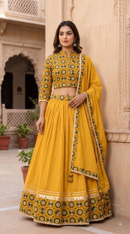 Bagru Hand Block Printed Designer Top & Skirt With Cotton Dupatta