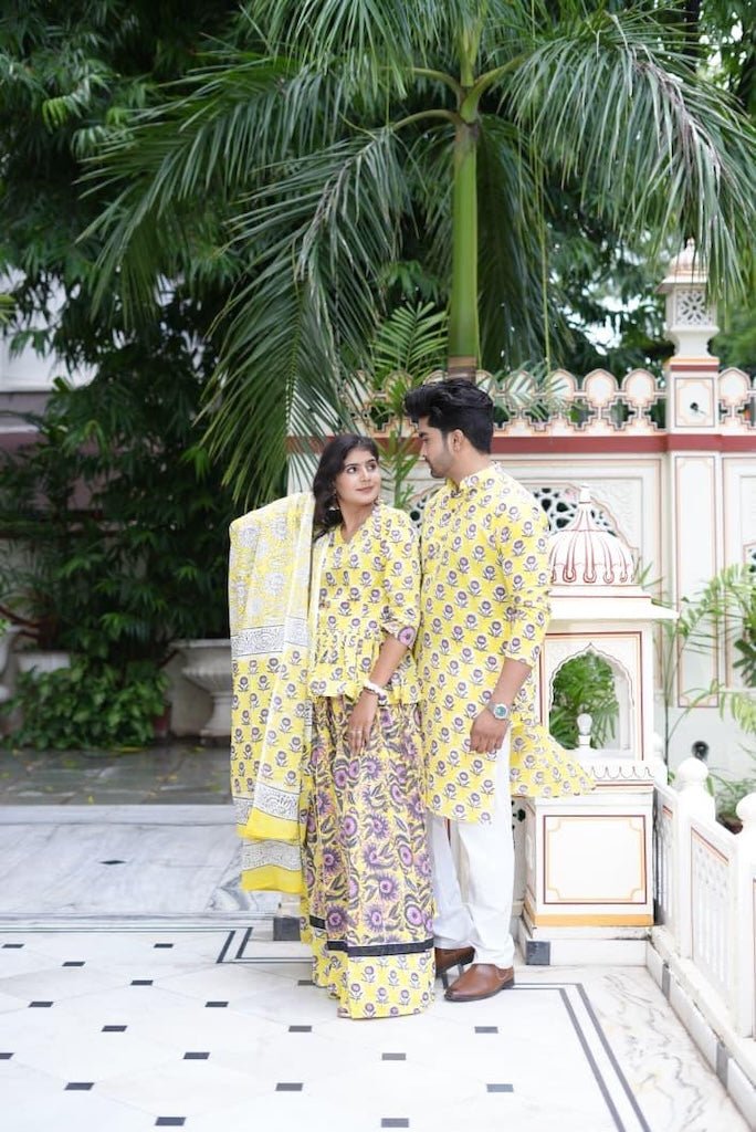 Couple Matching Kurta and Lehenga