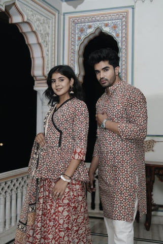 Couple Matching Kurta and Lehenga