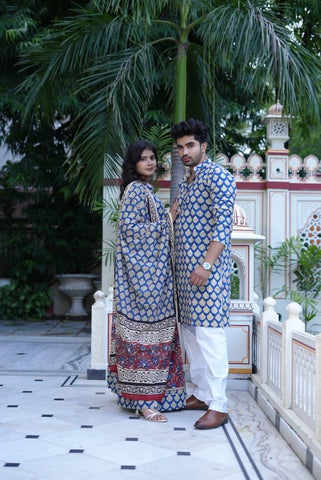 Couple Matching Kurta and Lehenga