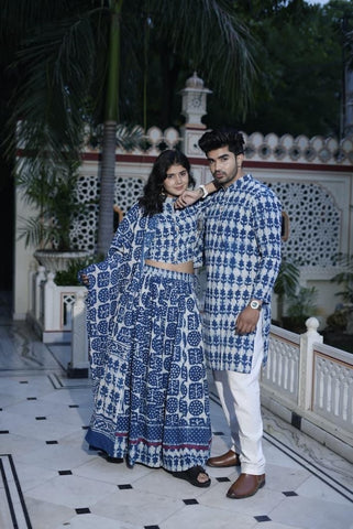Couple Matching Kurta and Lehenga