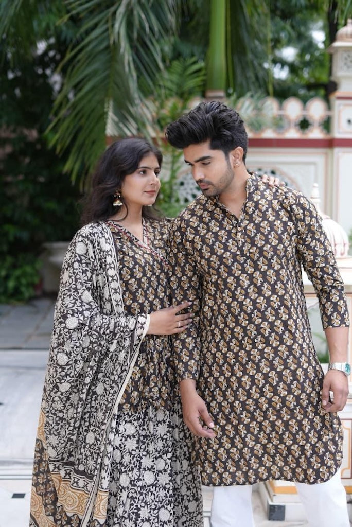 Couple Matching Kurta and Lehenga
