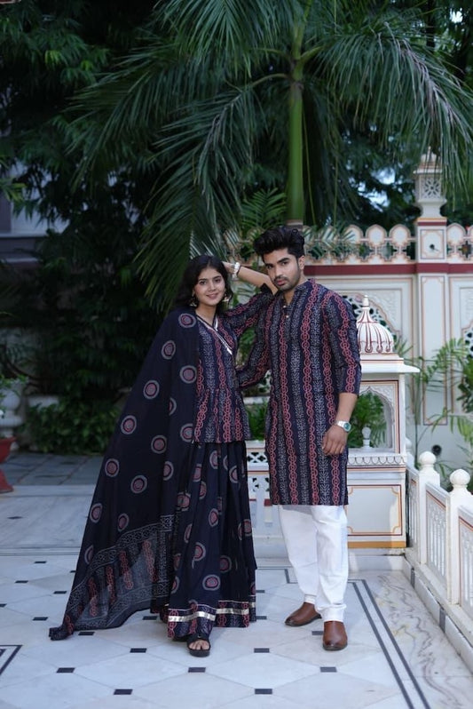 Couple Matching Kurta and Lehenga