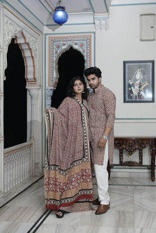 Couple Matching Kurta and Lehenga