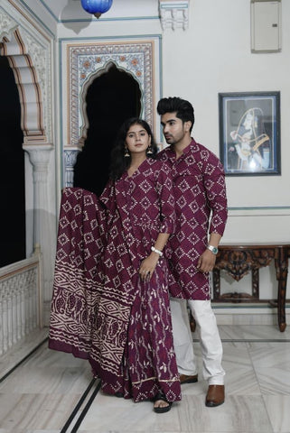 Couple Matching Kurta and Lehenga
