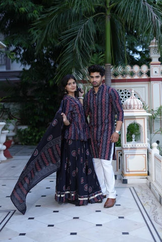 Couple Matching Kurta and Lehenga