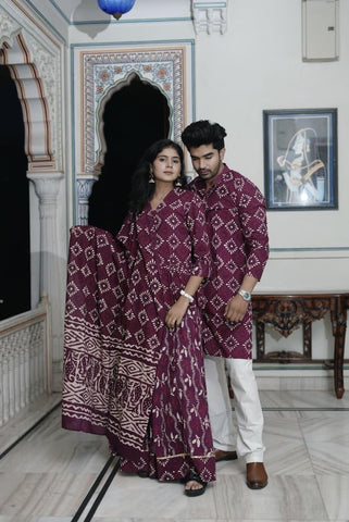 Couple Matching Kurta and Lehenga