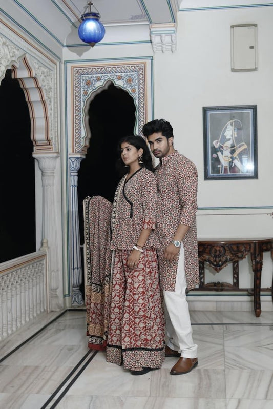 Couple Matching Kurta and Lehenga
