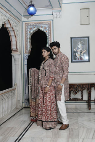 Couple Matching Kurta and Lehenga