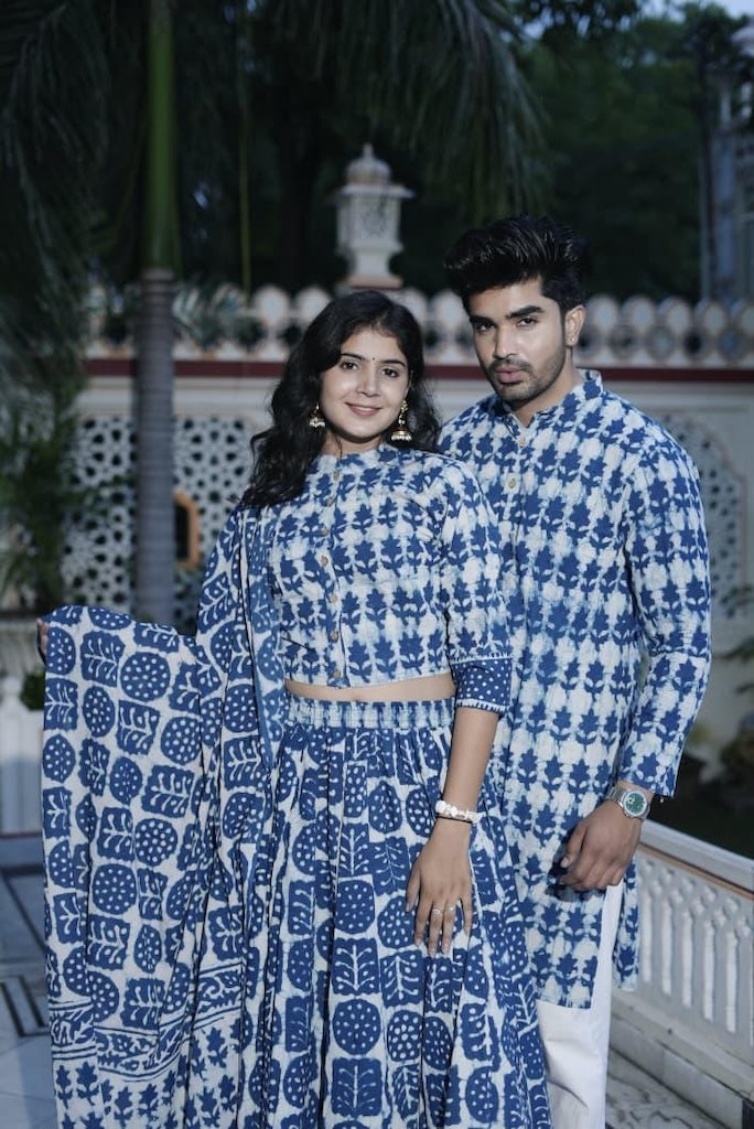 Couple Matching Kurta and Lehenga