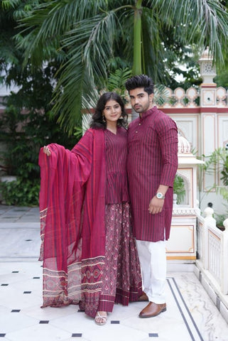 Couple Matching Kurta and Lehenga