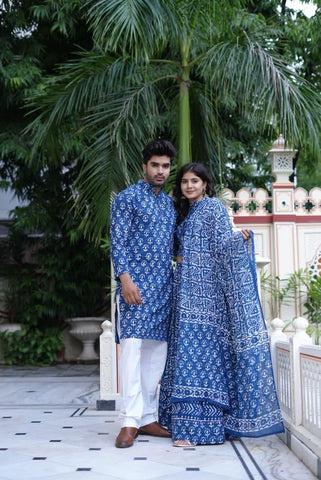 Couple Matching Kurta and Lehenga